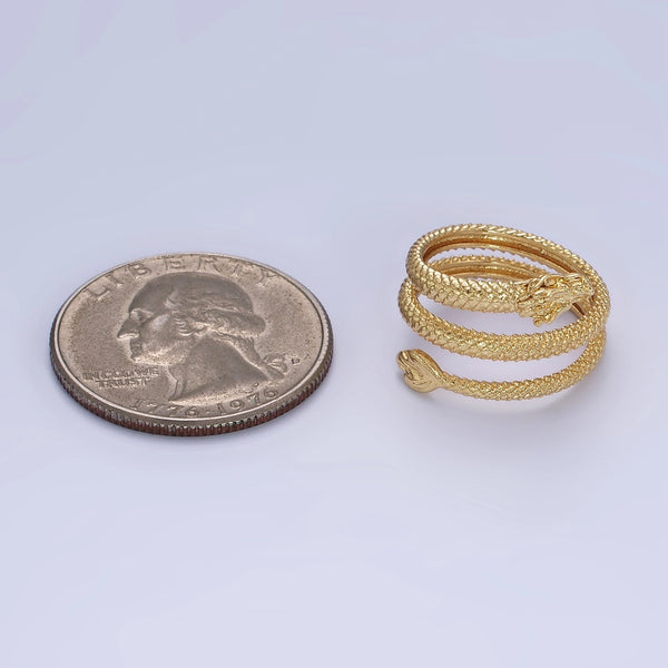 Gold Dragon Triple Wrap Ring