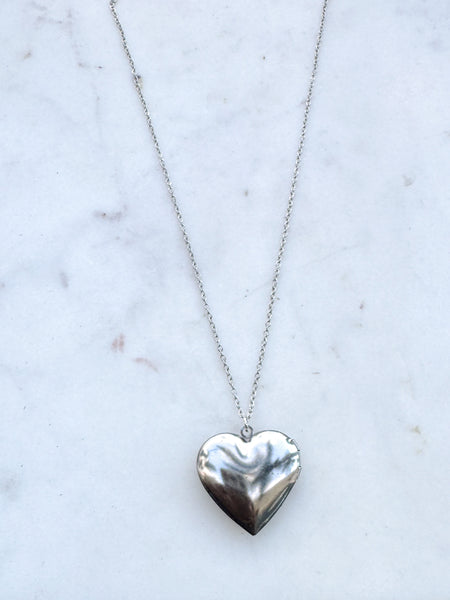 Silver Heart Locket Necklace