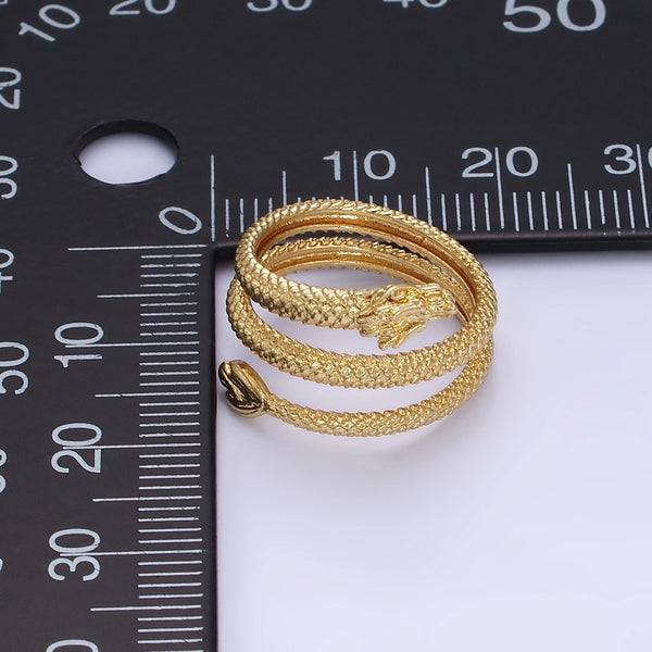 Gold Dragon Triple Wrap Ring