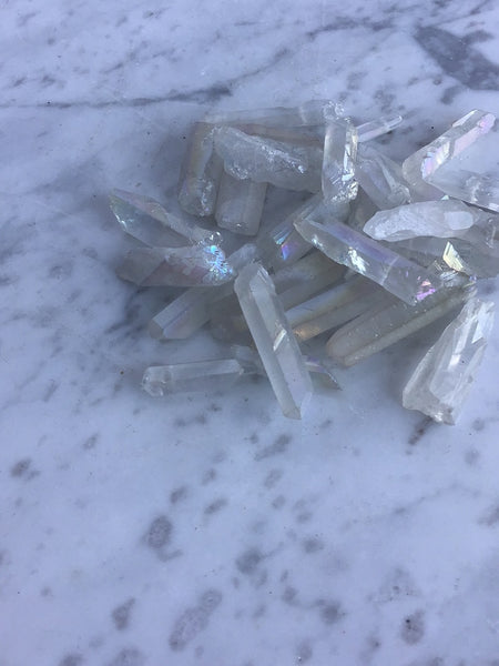 Mini Angel Aura Polished Point Quartz