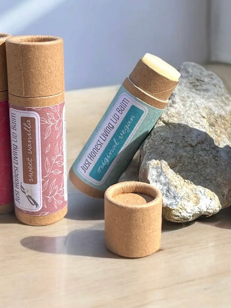 JUST HONEST Living Vegan Lip Balm – Plastic-Free + Compostable