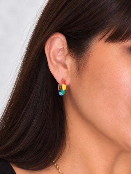Rainbow Enamel Hoops 0115