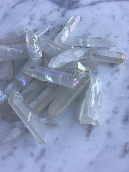 Mini Angel Aura Polished Point Quartz