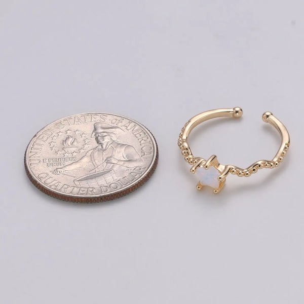 Opal Curvy Band Ring