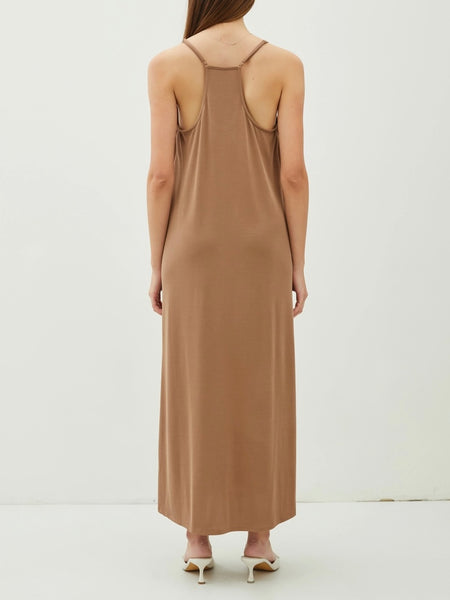 Mocha Modal V-Neck Maxi Dress