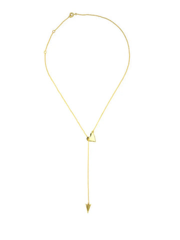 Heart and Arrow Adjustable Lariat Necklace