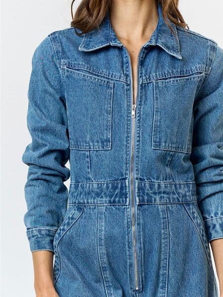 Denim Utility Jumpsuit