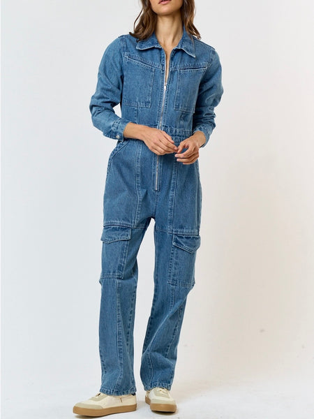 Denim Utility Jumpsuit