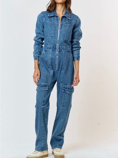 Denim Utility Jumpsuit