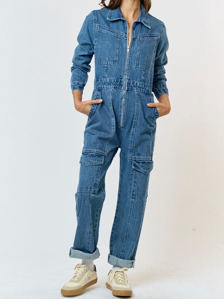 Denim Utility Jumpsuit