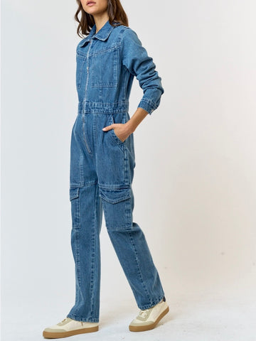Denim Utility Jumpsuit
