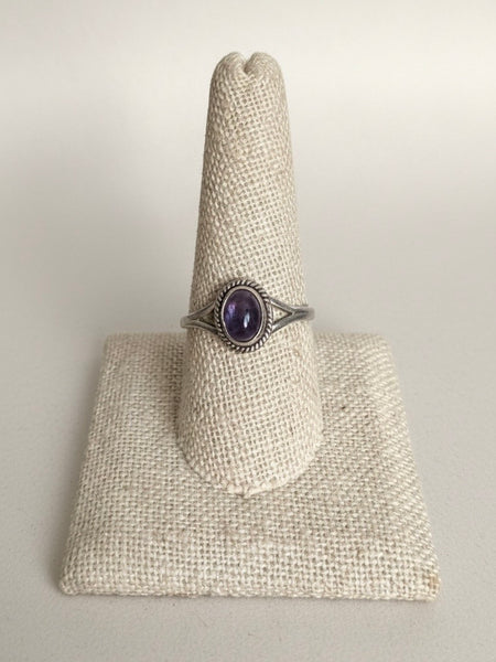 Oval Amethyst Sterling Silver Ring