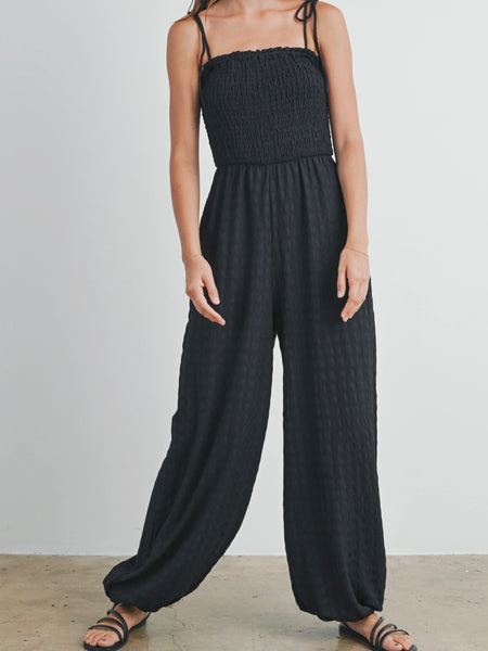 Strapless Smocked Jumpsuit