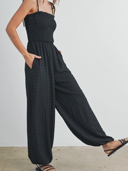 Strapless Smocked Jumpsuit