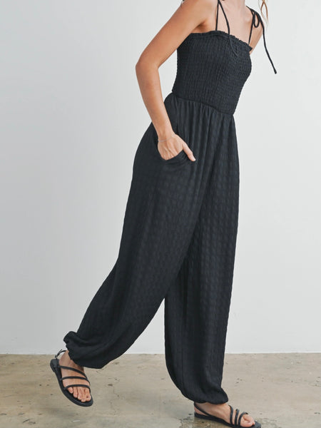 Strapless Smocked Jumpsuit