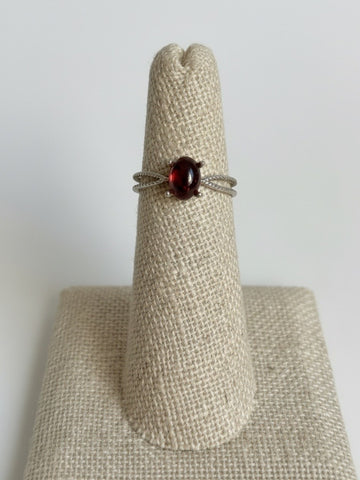 Cognac Amber Sterling Silver Ring