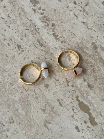 Crystal Gemstone Pointed Ring