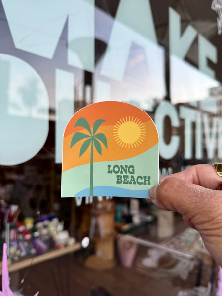 Rock Scissor Paper Long Beach Vinyl Sticker