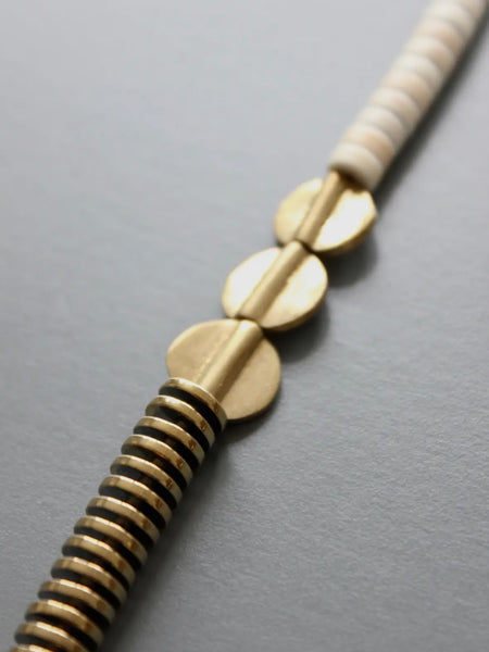 Handcrafted Gold Hematite Disc Necklace