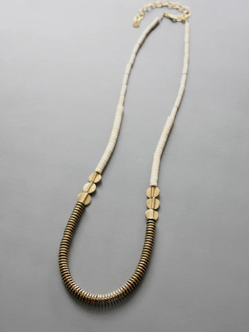 Handcrafted Gold Hematite Disc Necklace