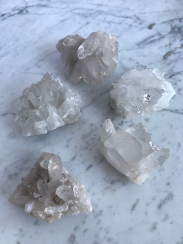 Clear Quartz Point Crystal Stone Cluster