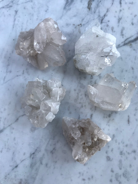 Clear Quartz Point Crystal Stone Cluster