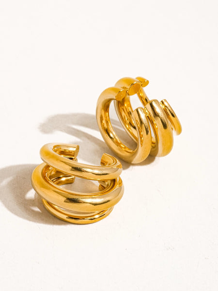 Trilayer C Hoop Ear Cuff