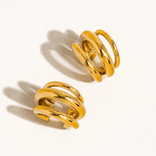 Trilayer C Hoop Ear Cuff