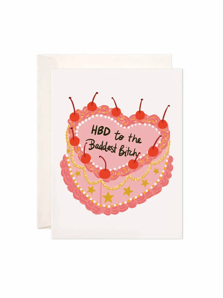 Bloomwolf Studio Baddest Babe Greeting Card