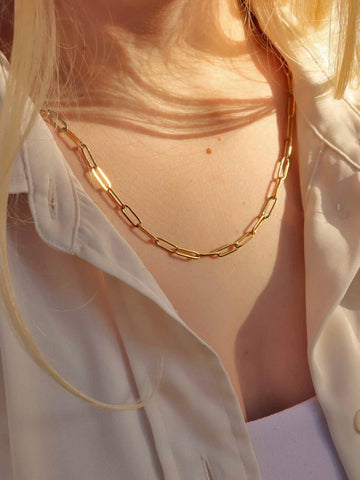 Paperclip Chain Layering Necklace