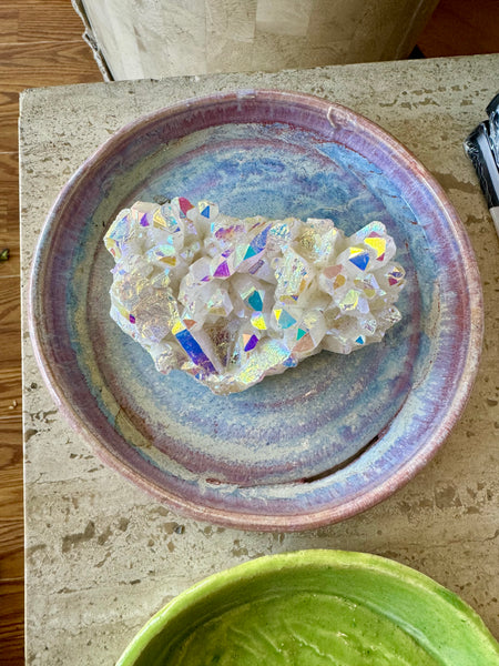 Angel Aura Cluster Crystal Stone Plates