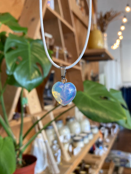 Opaline Heart Crystal pendant Necklace