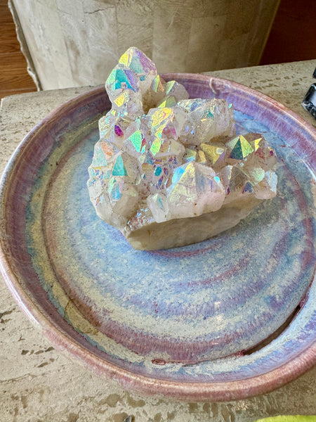 Angel Aura Cluster Crystal Stone Plates