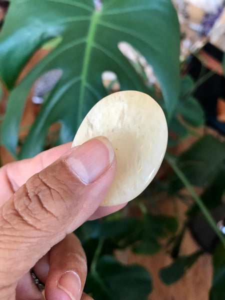 Yellow Calcite Worry Crystal Stone