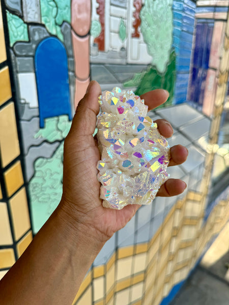 Angel Aura Cluster Crystal Stone Plates