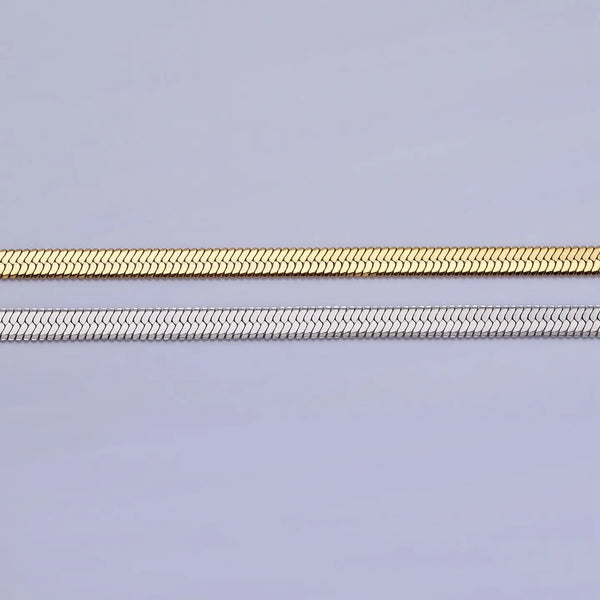 Dainty Gold Herringbone Snake Chain Layering Necklace