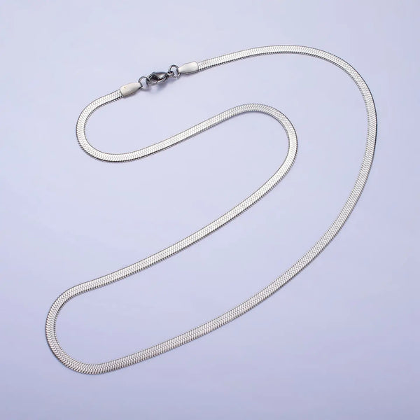 Dainty Gold Herringbone Snake Chain Layering Necklace