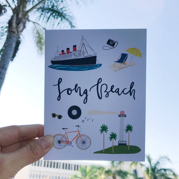 Bloomwolf Studio Long Beach Greeting Card