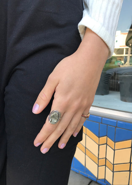 Gaby Pyrite Stone Ring