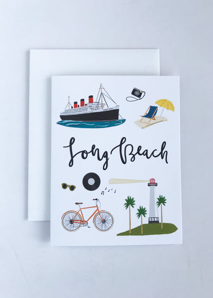 Bloomwolf Studio Long Beach Greeting Card