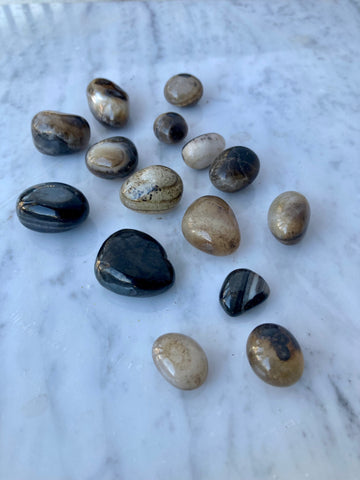 Banded Black Onyx Crystal Stone