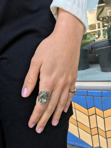 Gaby Pyrite Stone Ring