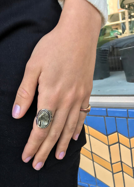 Gaby Pyrite Stone Ring