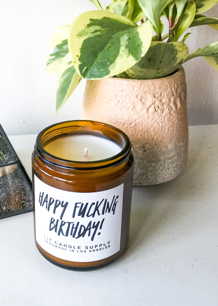 Lit Candle Supply Happy Fucking Birthday Candle