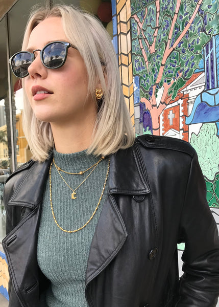 Old English Uppercase Intial Pendant Necklace