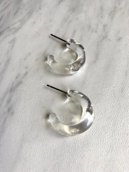 Clear Mini Hoops Earrings