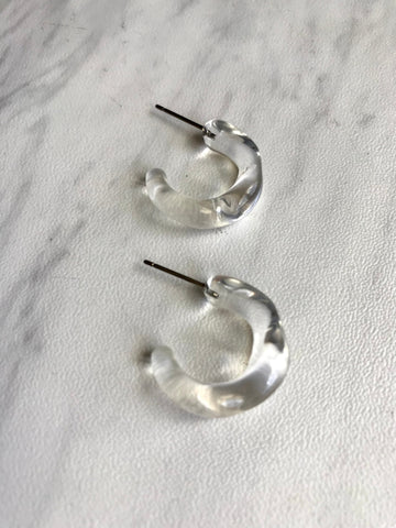 Clear Mini Hoops Earrings
