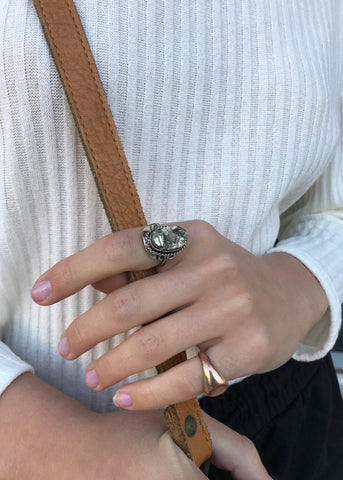 Gaby Pyrite Stone Ring