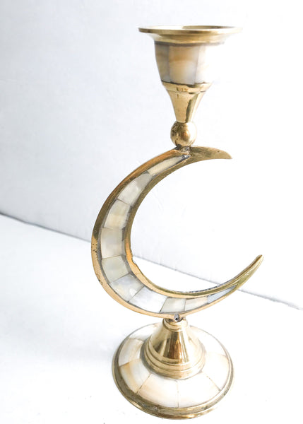 Mother of Pearl Moon Candle Holder