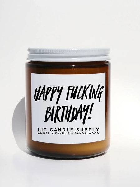 Lit Candle Supply Happy Fucking Birthday Candle